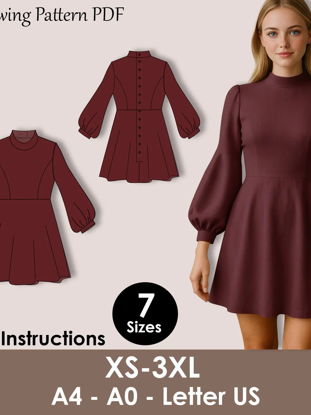 a line mini dress sewing pattern A Line Mini Dress Pattern