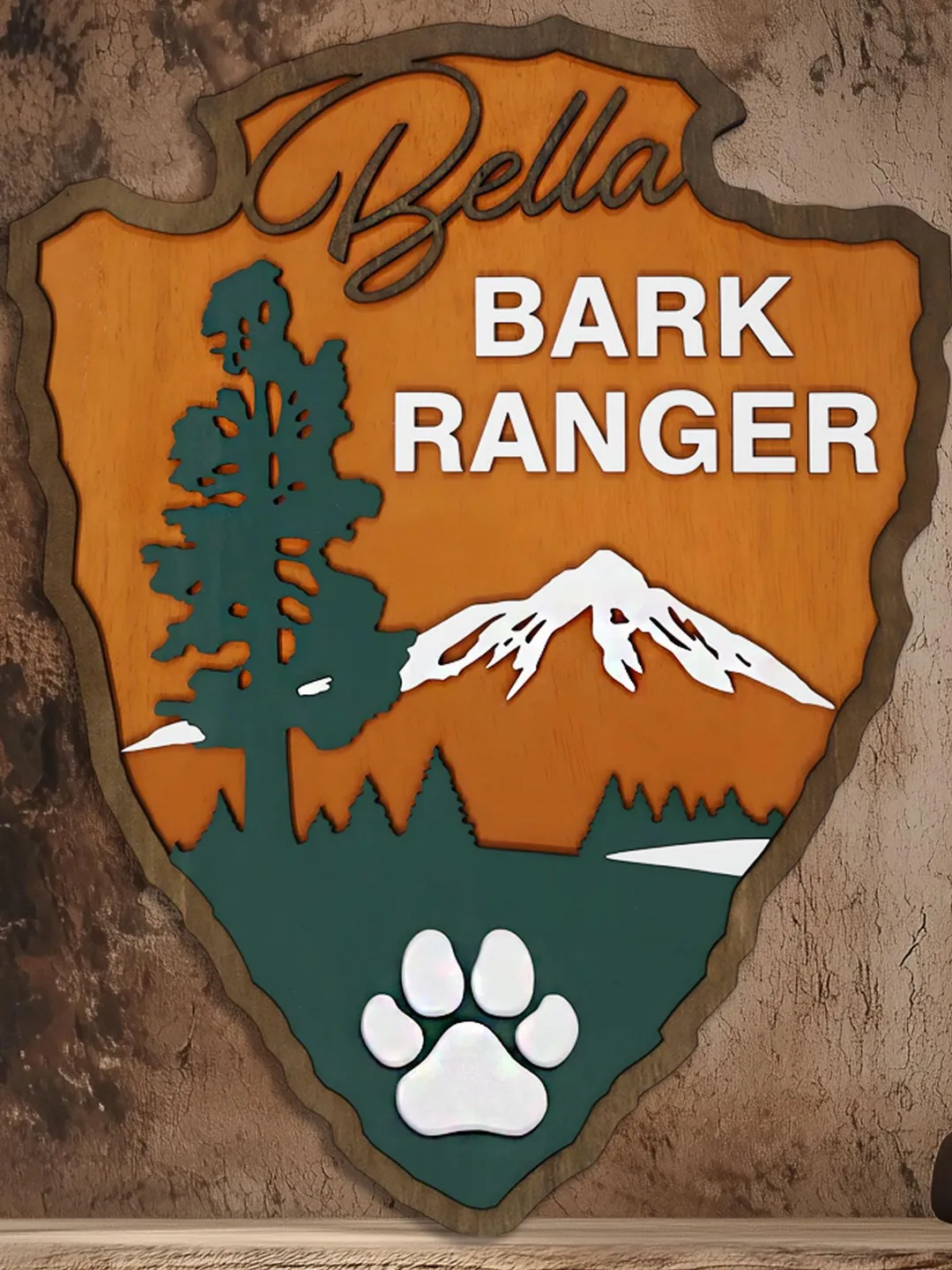 Personalized Bark Ranger National Park Arrowhead Sign