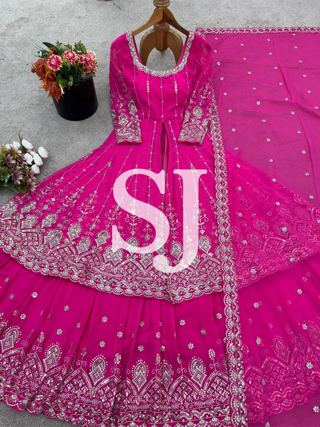 Pakistani Designer Pink Salwar Suit, Ready to Wear Salwar Kameez Suit Set, Indian Partywear Embroidered Suits, Lehenga Kurta Dupatta Set 3Pc