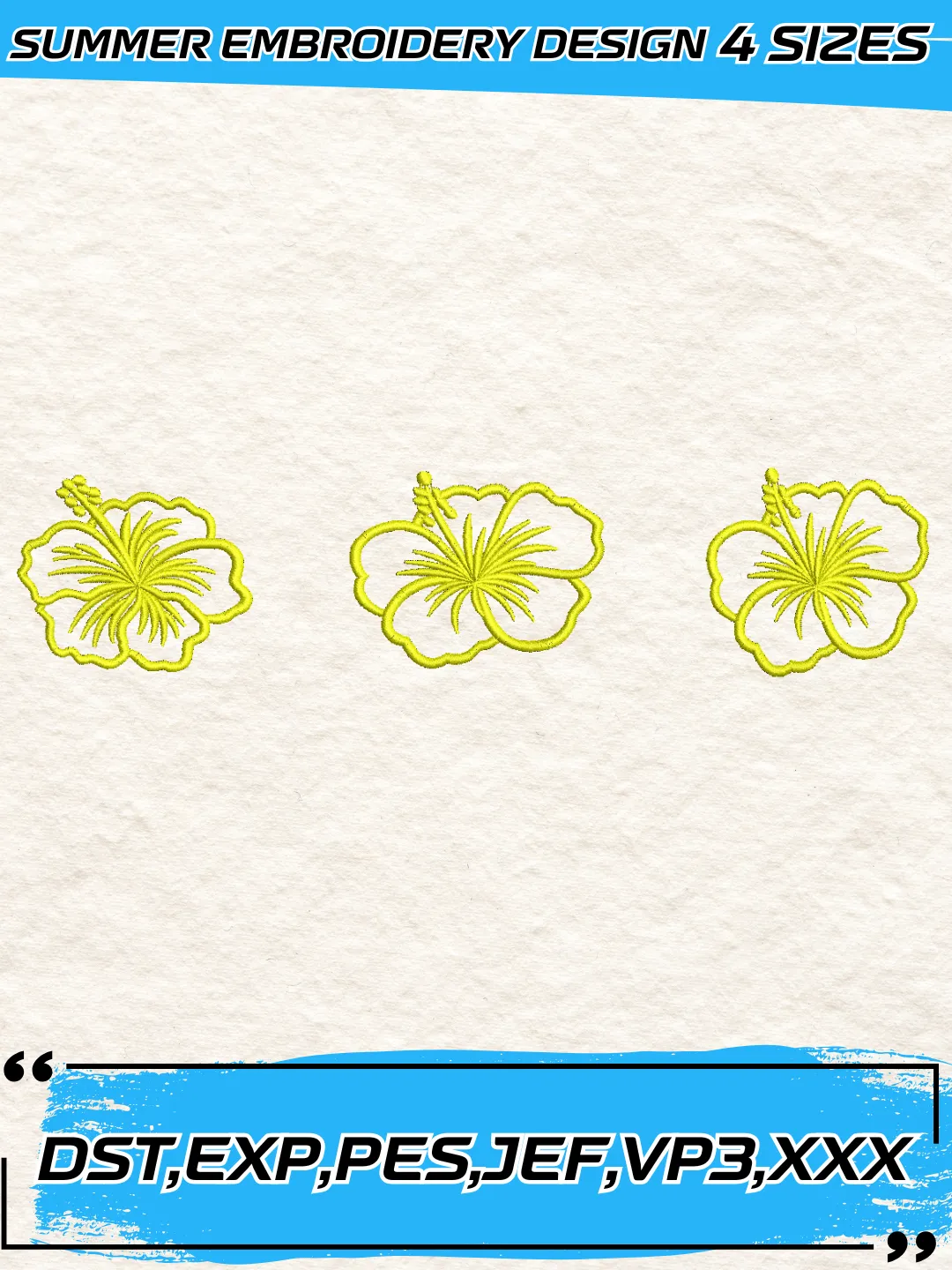 Flower Embroidery Design,Summer Embroidery Design,Machine Embroidery Design File,4 Sizes, Digital Download_FL01