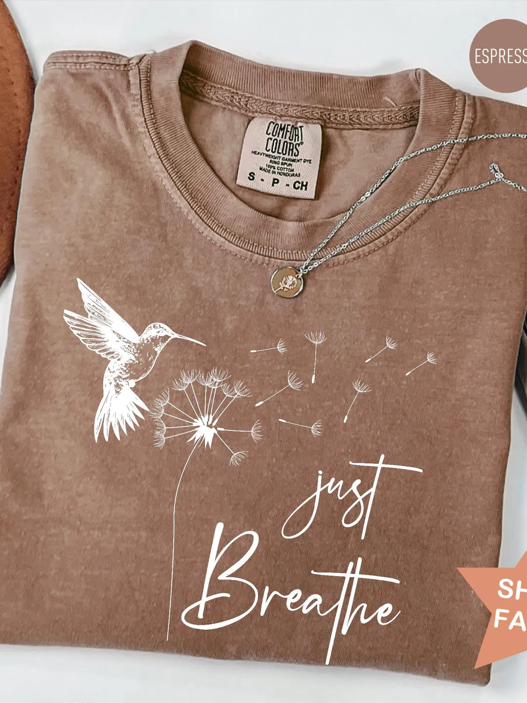 Comfort Colors Dandelion Hummingbird Shirt - Nature Lover Tee
