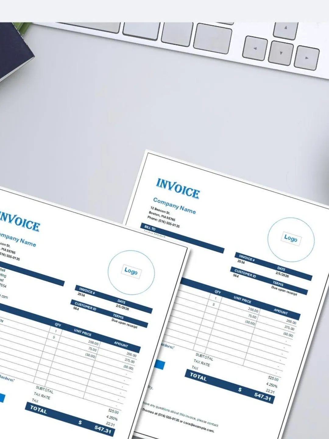 Editable Invoice Template for Small Business | Google Docs, Word ...