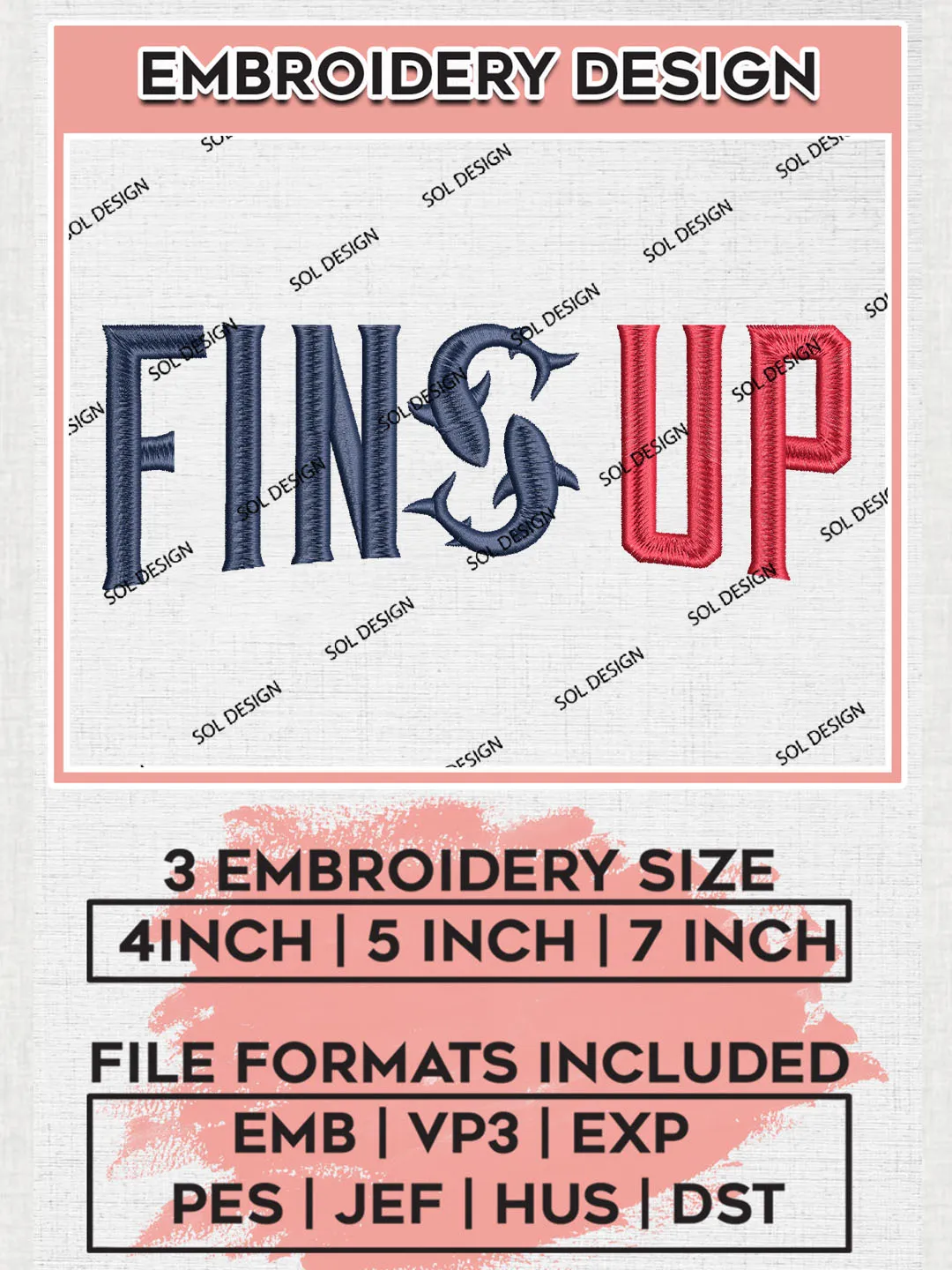 NCAA Fin Up Ole Miss Rebels Team Logo Embroidery Design Files, NCAA Ole Miss Rebels Machine Embroidery, NCAA Teams, 3 sizes, NCAA Machine embroidery designs, Digital Download