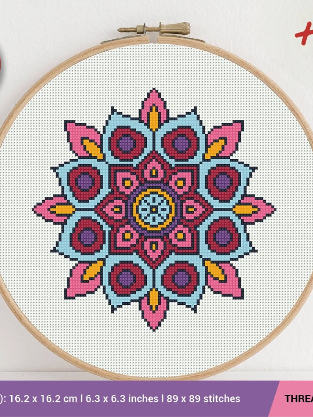 Mandala Flower Cross stitch pattern | Embroidery Pattern | Instant Download | Cross Stitch Patterns | Embroidery Design