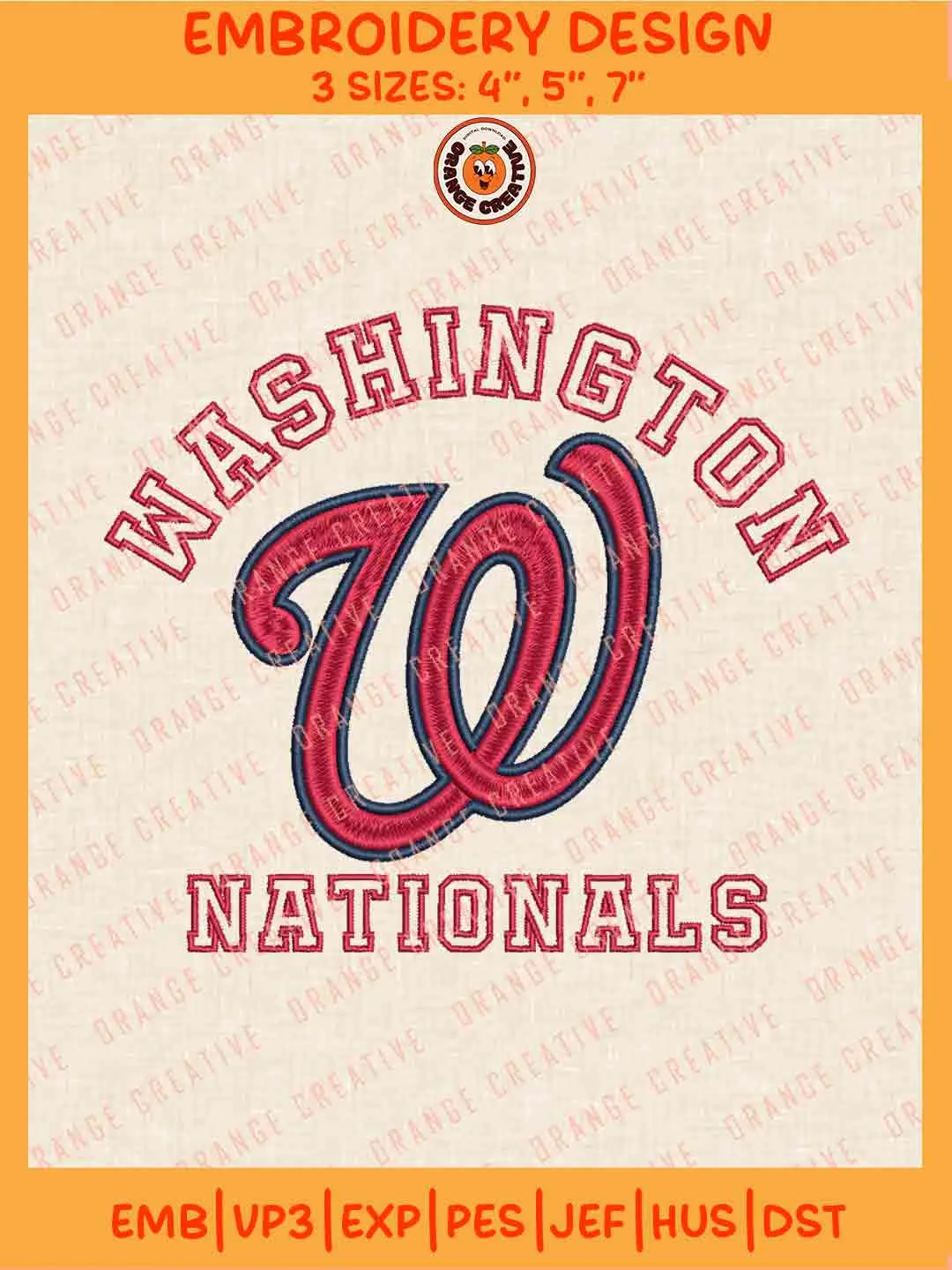 MLB Washington Nationals Team Name Logo Embroidery Files, MLB Nationals Team Embroidery Designs, Baseball Team Team Machine Embroidery Files, MLB Machine Embroidery, Digital Download