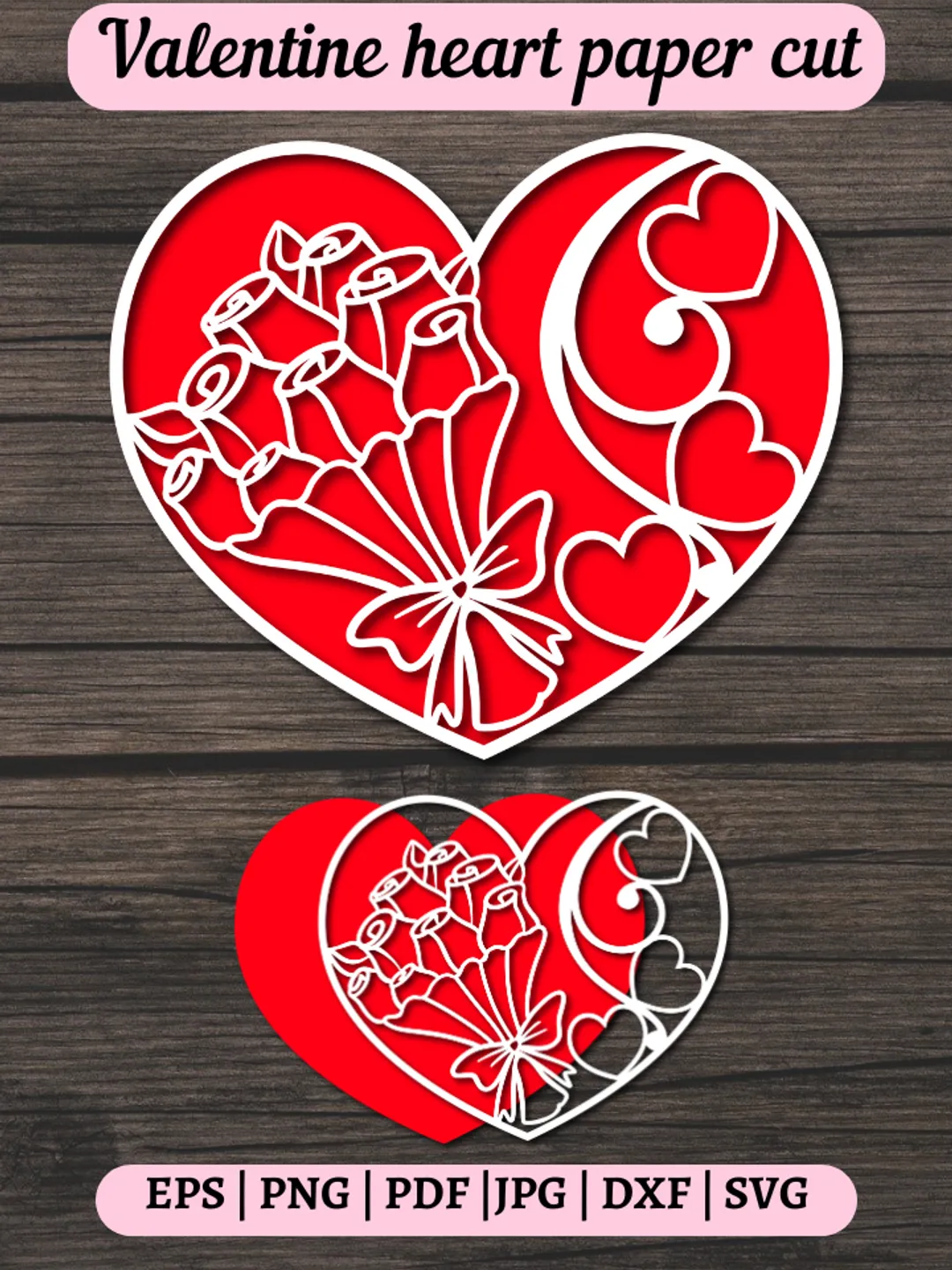 Heart Valentine, Paper Cut Template svg