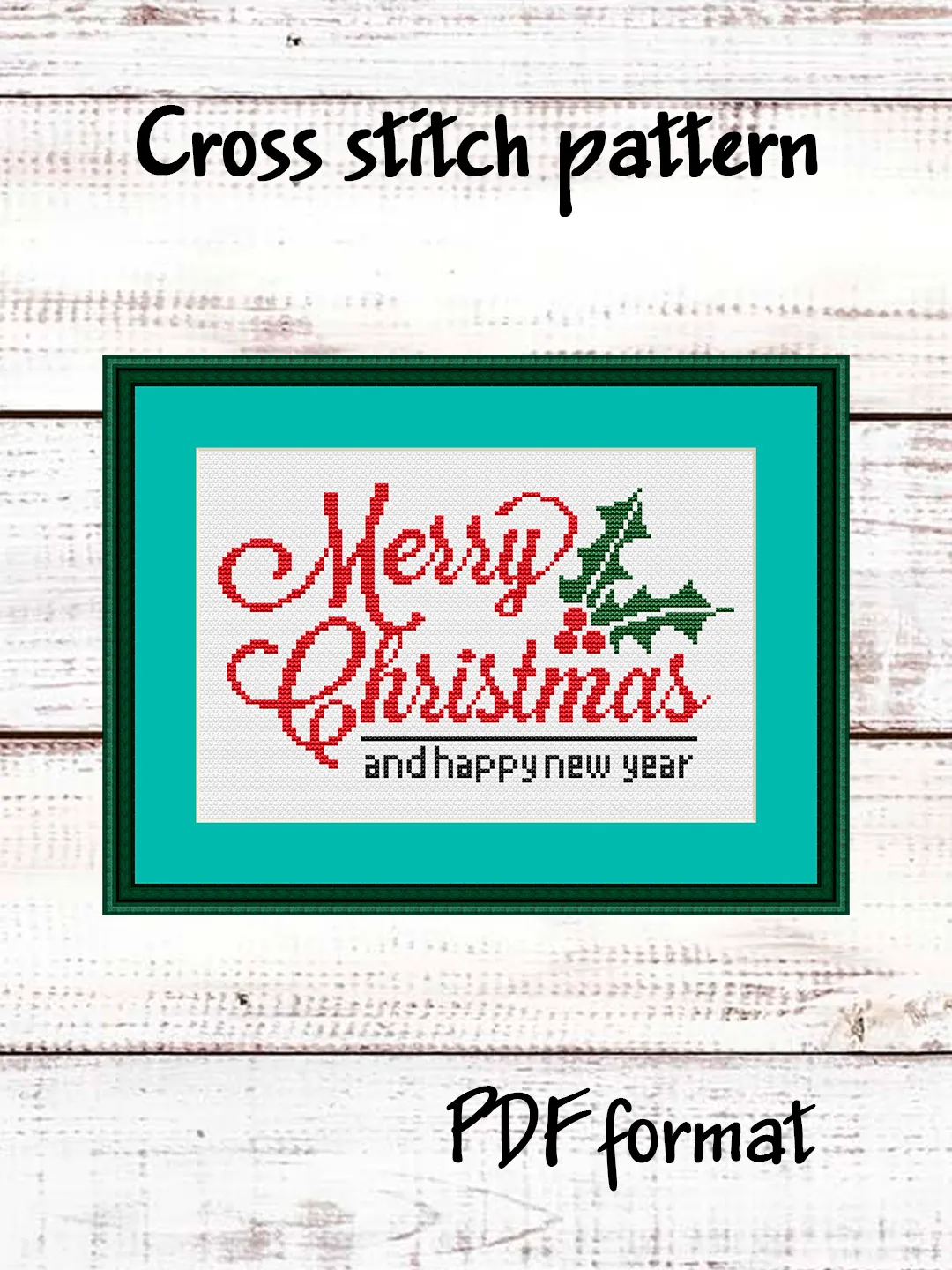 Merry Christmas cross stitch pattern, Easy cross stitch, Christmas pattern, Xmas cross stitch, modern xstitch pattern
