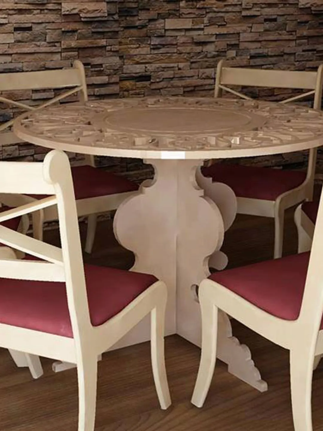 Digital Template Cnc Router Files Cnc Round Table Files for Wood Laser Cut Pattern