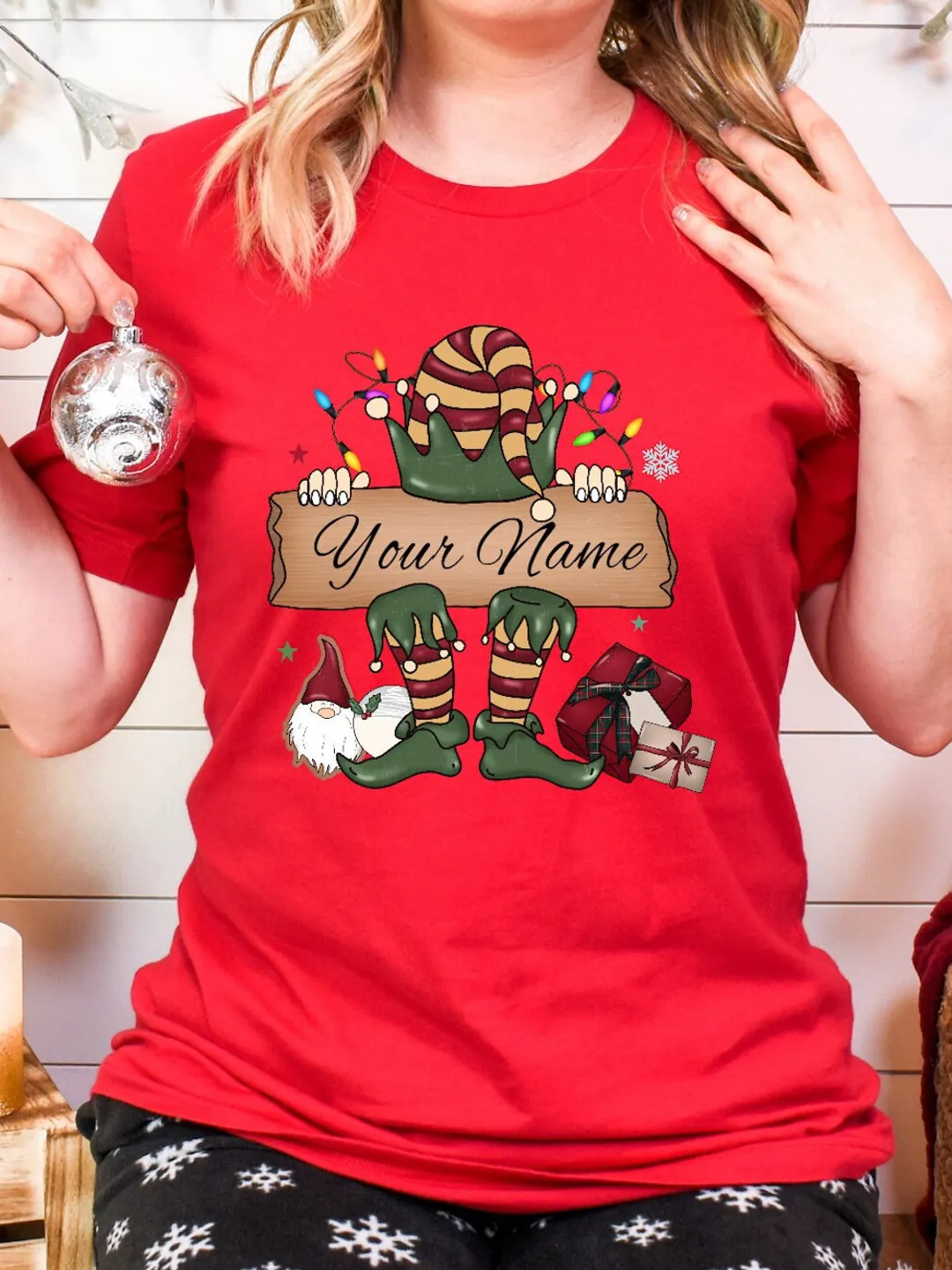 Funny Elf Shirt: Custom Christmas Family Matching Tee