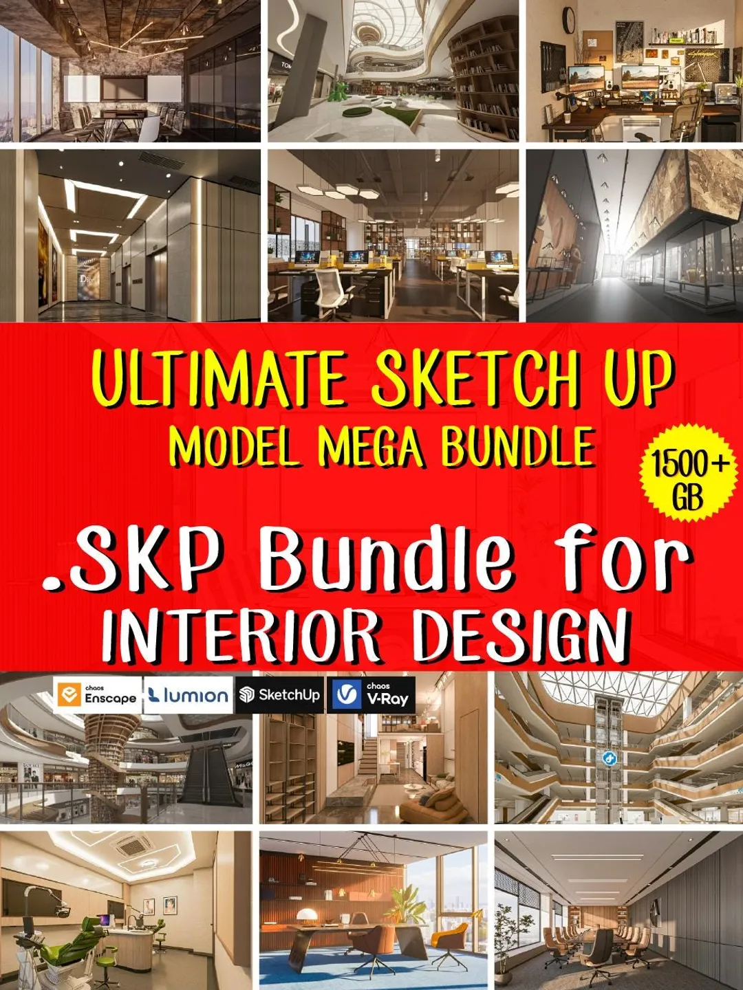 Bauhaus Style Interior Design SketchUp Models, Modern Minimalist ...
