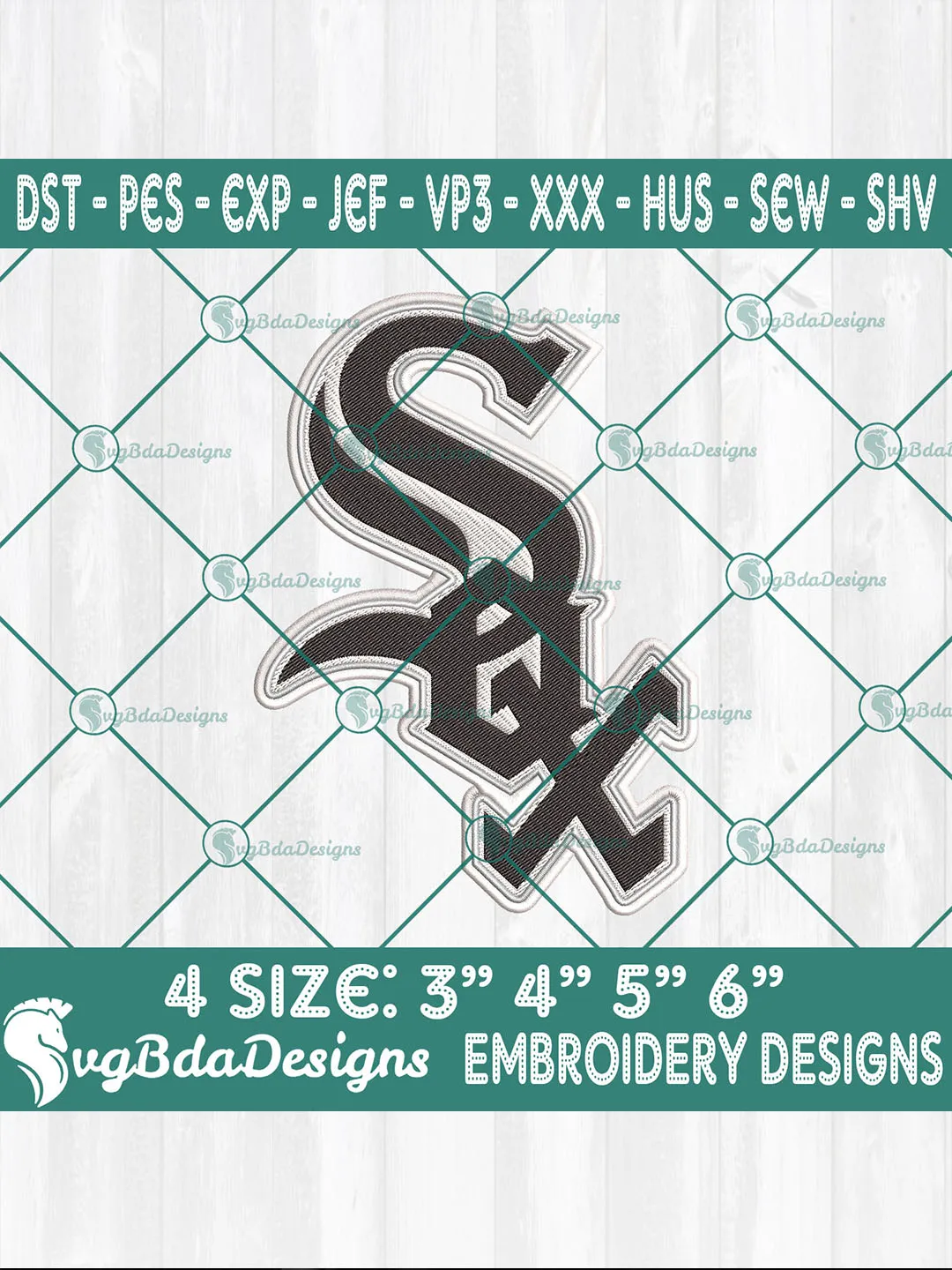Chicago White Sox Embroidery Designs – MLB Baseball Logo Embroidery