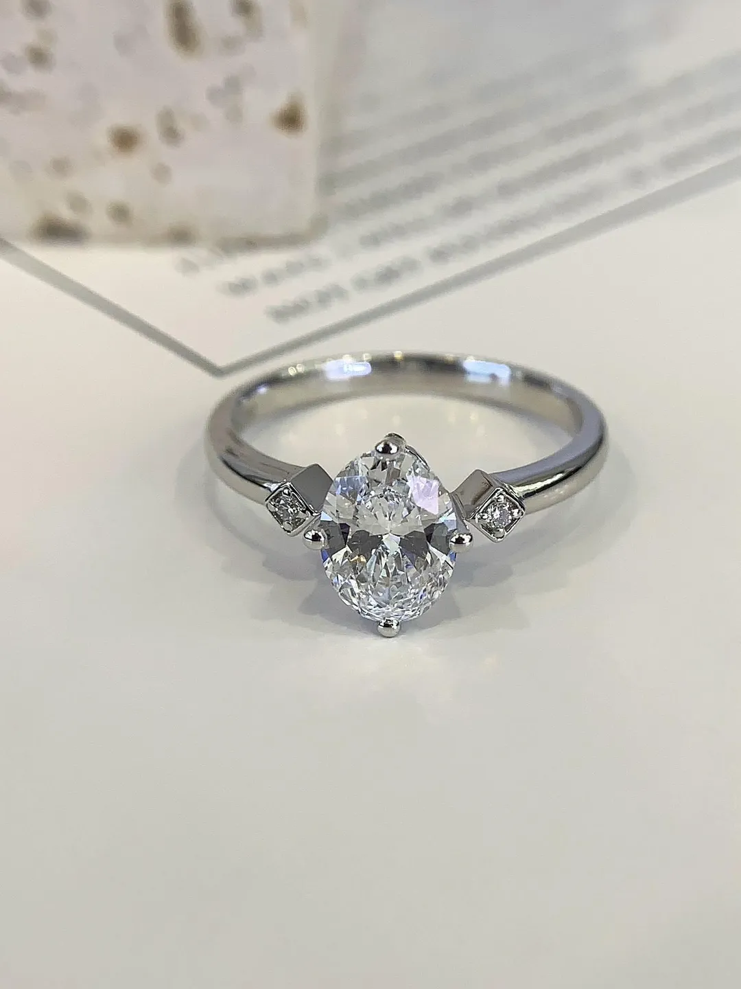 1.5CT Oval Cut Moissanite Engagement Ring, 925 Sterling Silver Promise Ring, Solitaire Bridal Ring, Wedding Ring for Women
