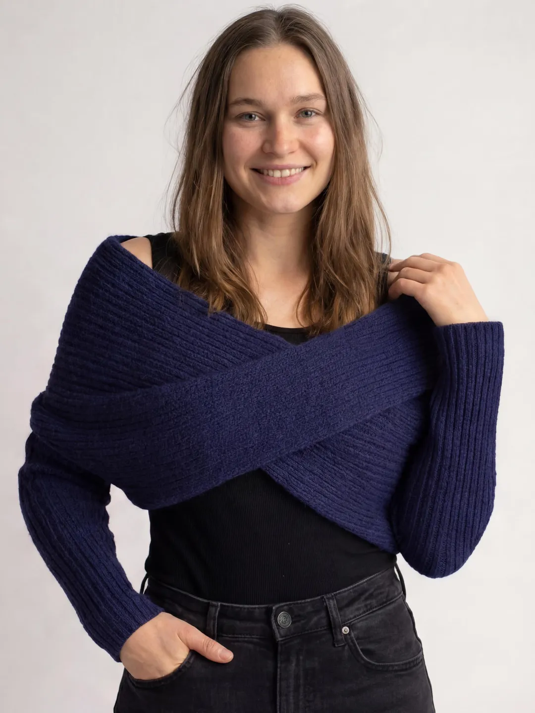 Sweater Scarf Knitting Pattern, Sweater Scarf with Sleeves Knitting ...