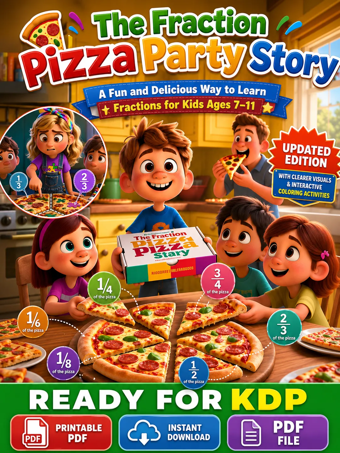 The Fraction Pizza Party Story – Printable PDF Educational Story ...