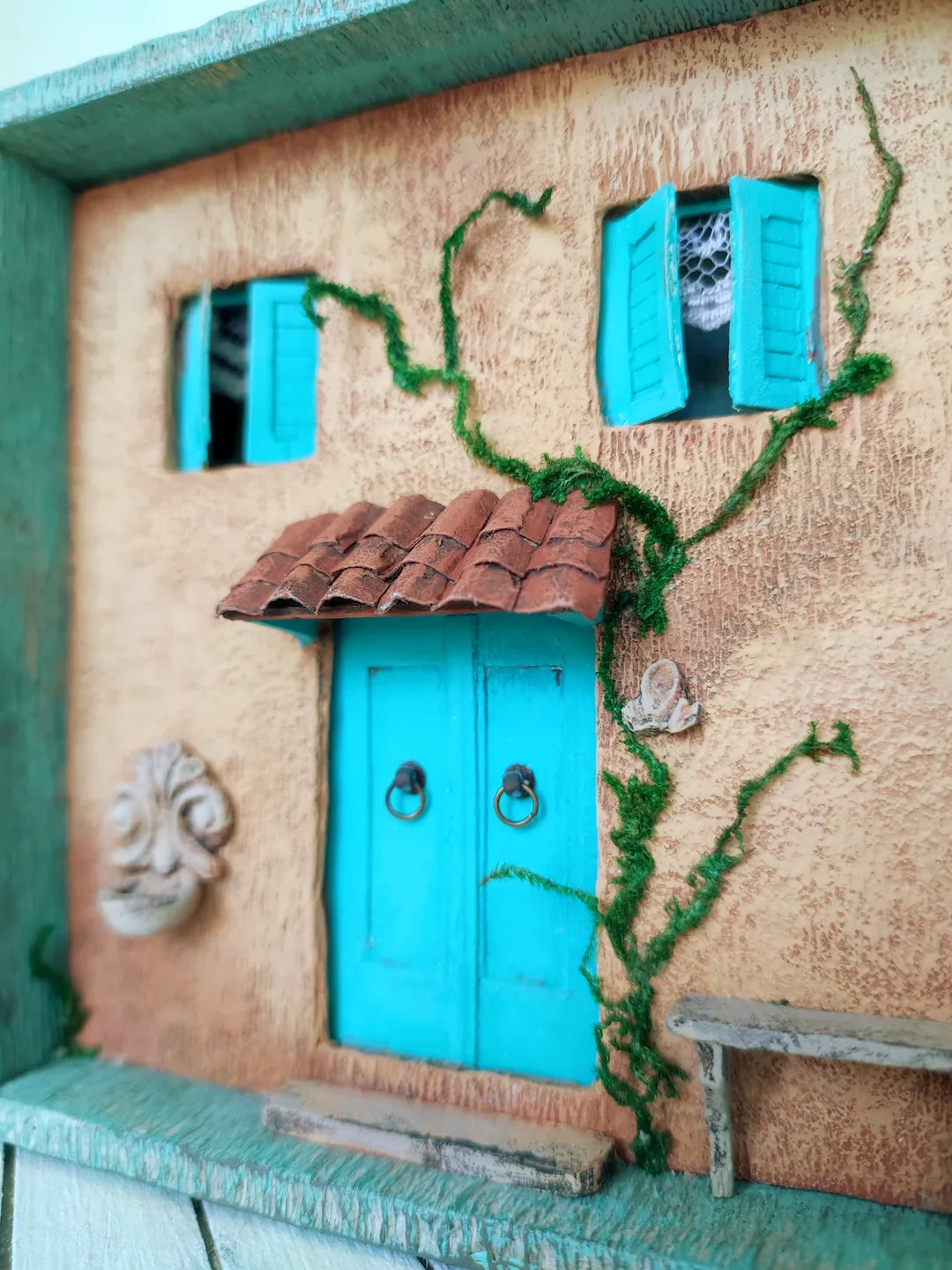 Shadow box 3D painting miniature on the wall Old Italian House