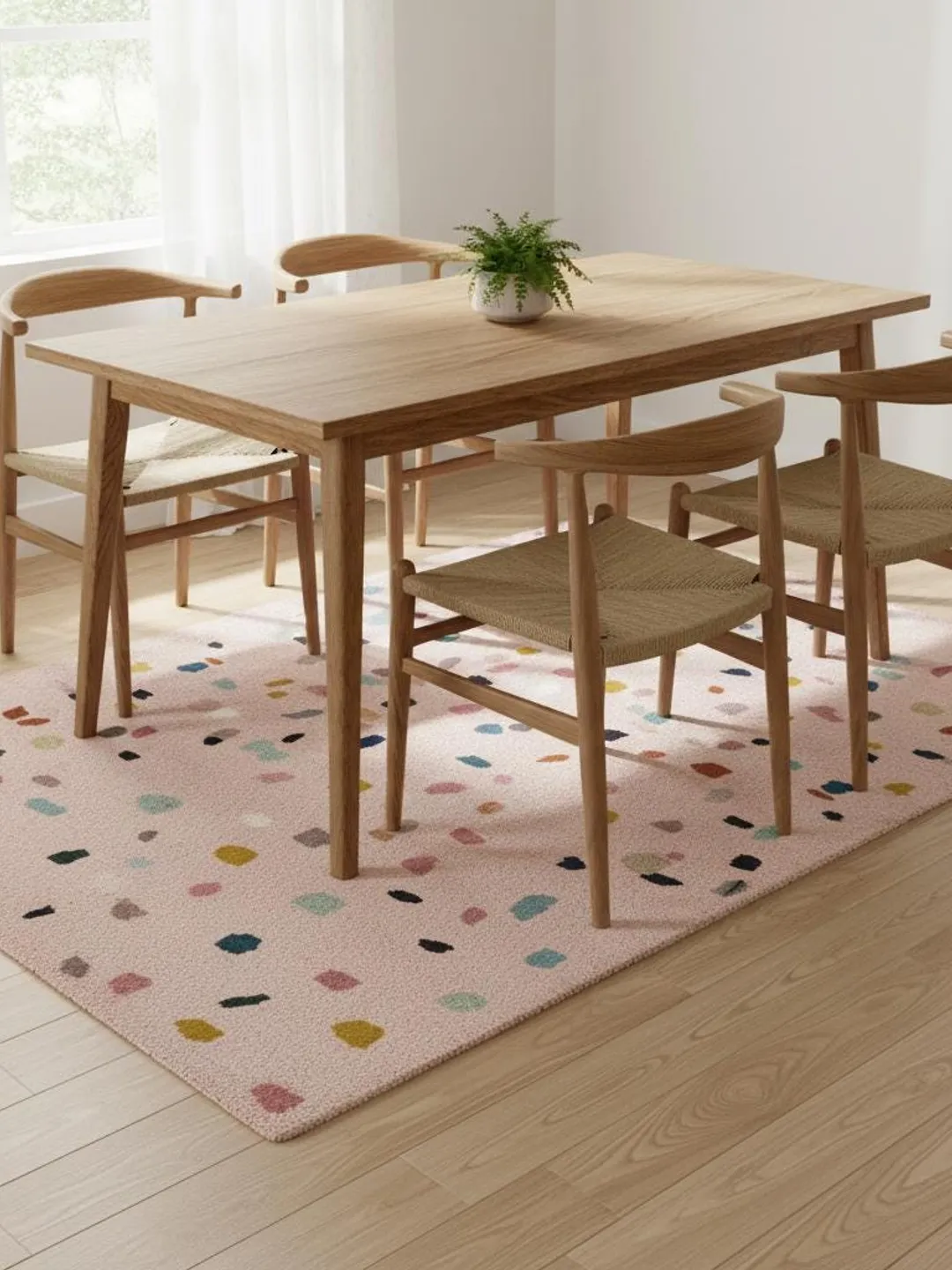 Confetti Colored Shag Rug Pastel Confetti Shag Area Rug – Soft Blush Base with Multi-Color Dots ...