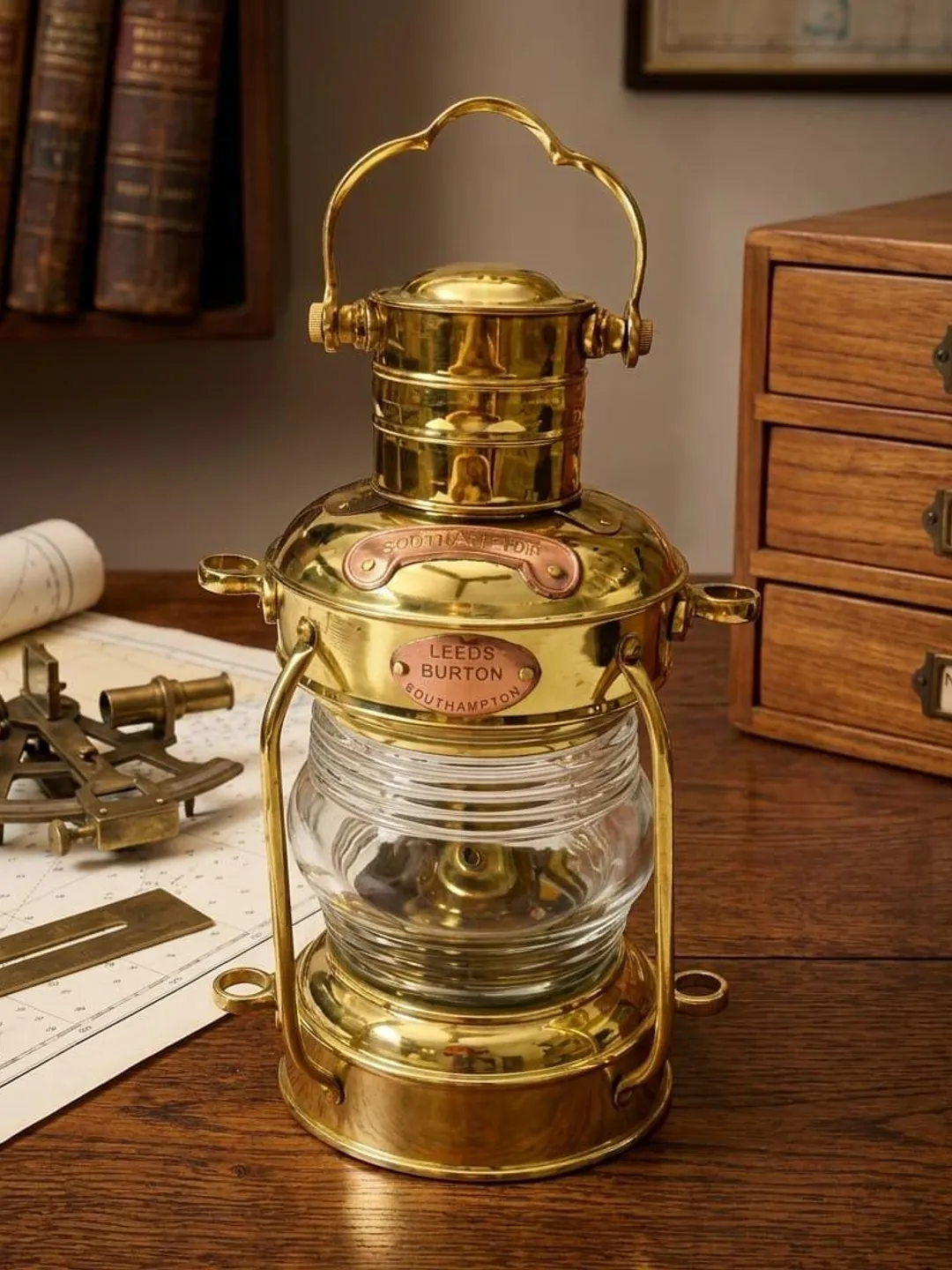 希少 アンティーク ANCHOR アンカー イギリス製 海上 ランタン 47cm Nautical Brass Anchor Lantern | Handmade Maritime hanging light