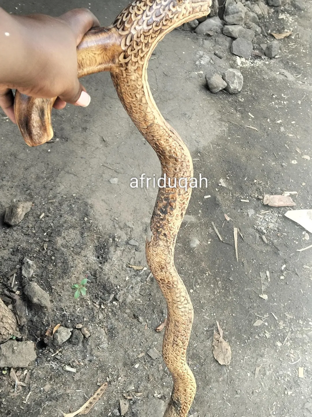 African wooden python original hiking walking stick,unisex walking ...