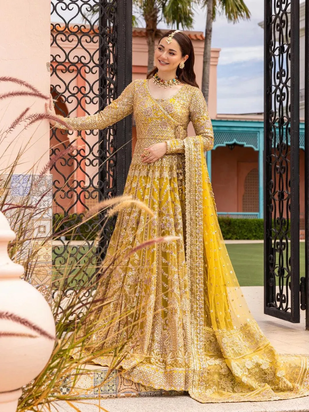gold pakistani wedding dress Yellow 9.6.25