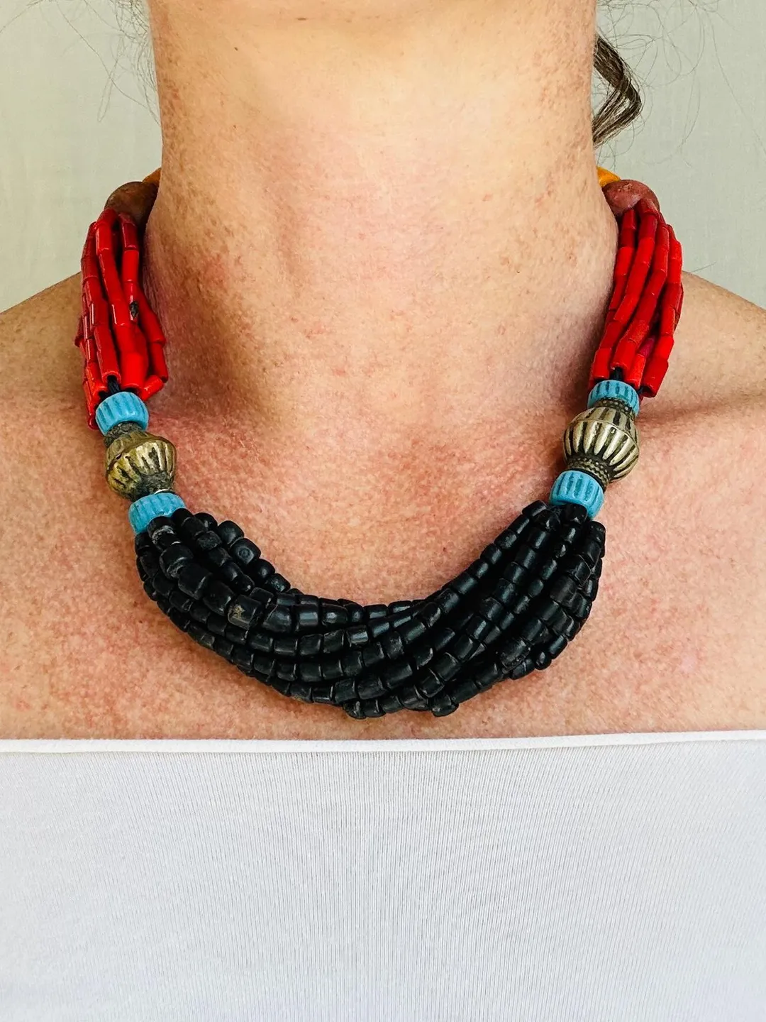 Balochi Multi-Strand Tribal Beaded Necklace. 4281