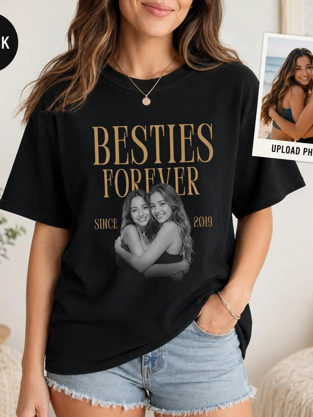 Custom Photo Bestie Shirt: Personalized Friendship Gift, Comfort Colors Tee