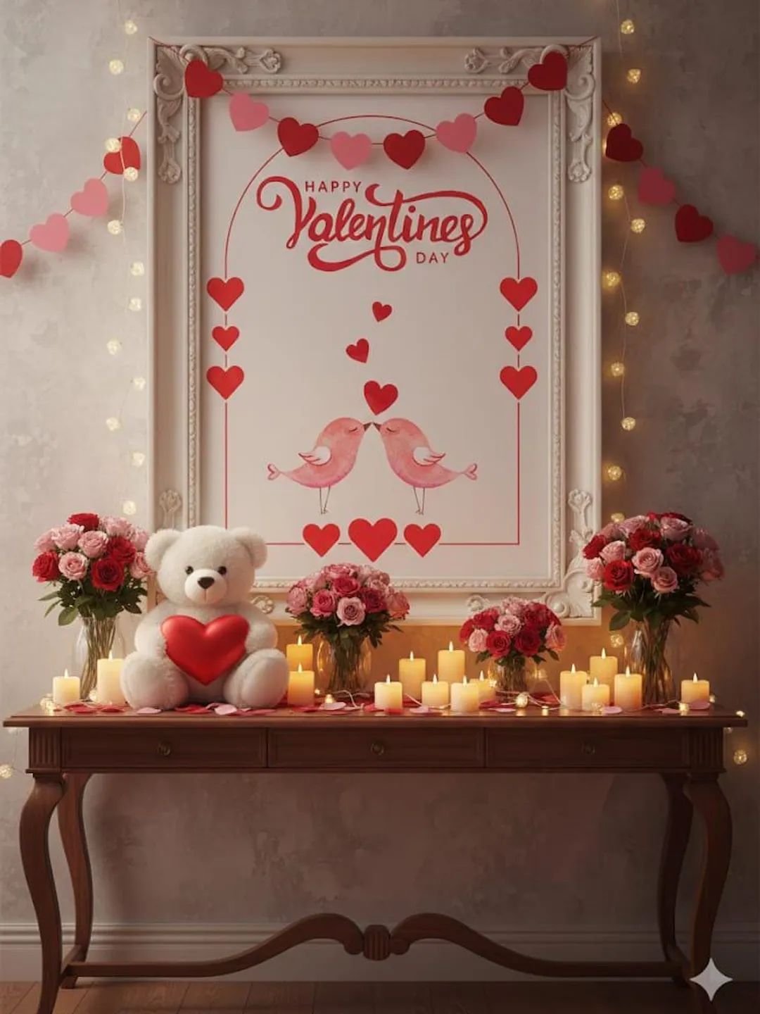 Flower Heart Print Trendy Valentines Wall Art | Printable Wall Art for ...