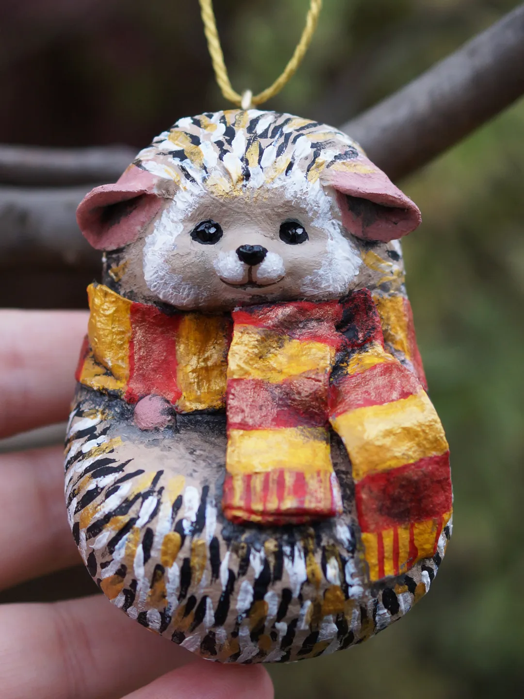 Spun cotton ornament - Hedgehog