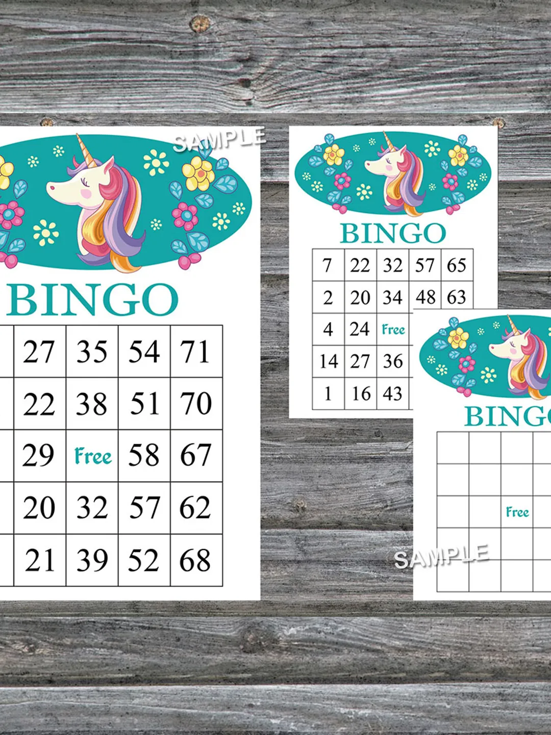 Unicorn bingo cards,Unicorn bingo game,Unicorn printable bingo cards,60 Bingo Cards,INSTANT DOWNLOAD--329