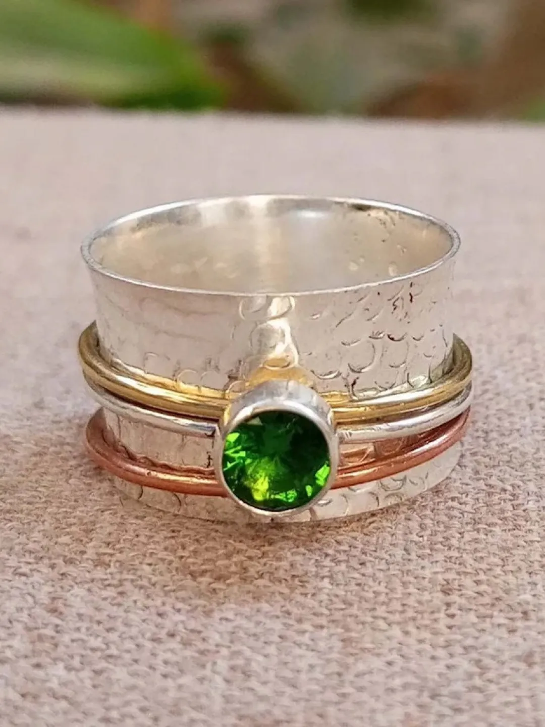 Handmade Sterling Silver Spinner Ring: Anxiety Fidget Ring for Men & Women
