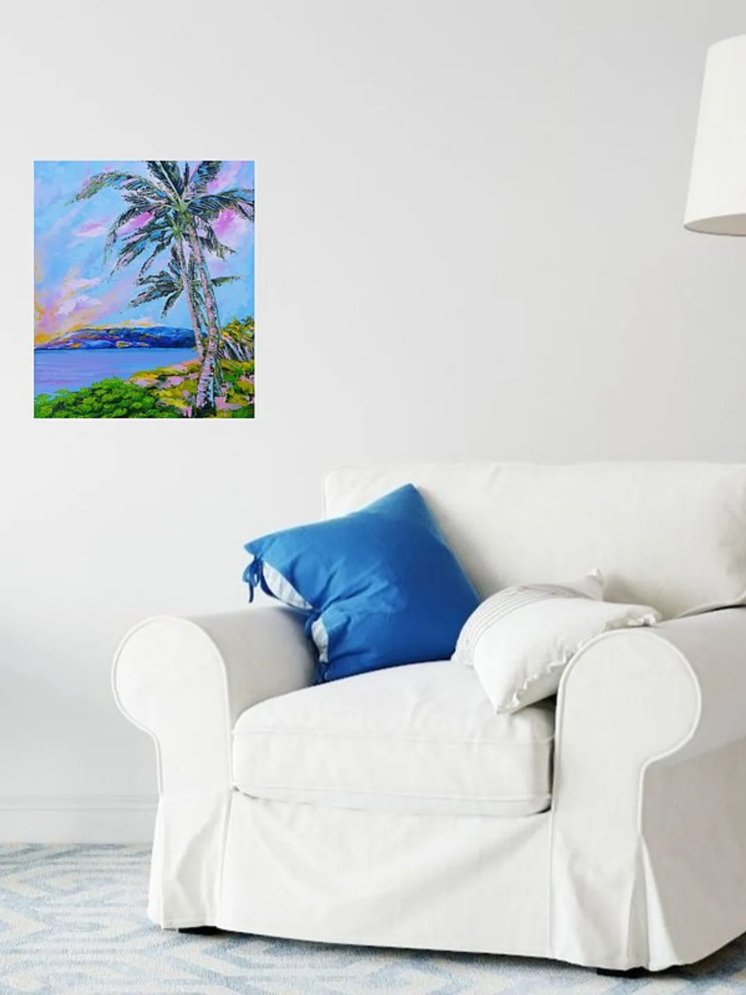 Palm Tree Painting Tropical Original Art Beach Wall Art Seascape Oil ...