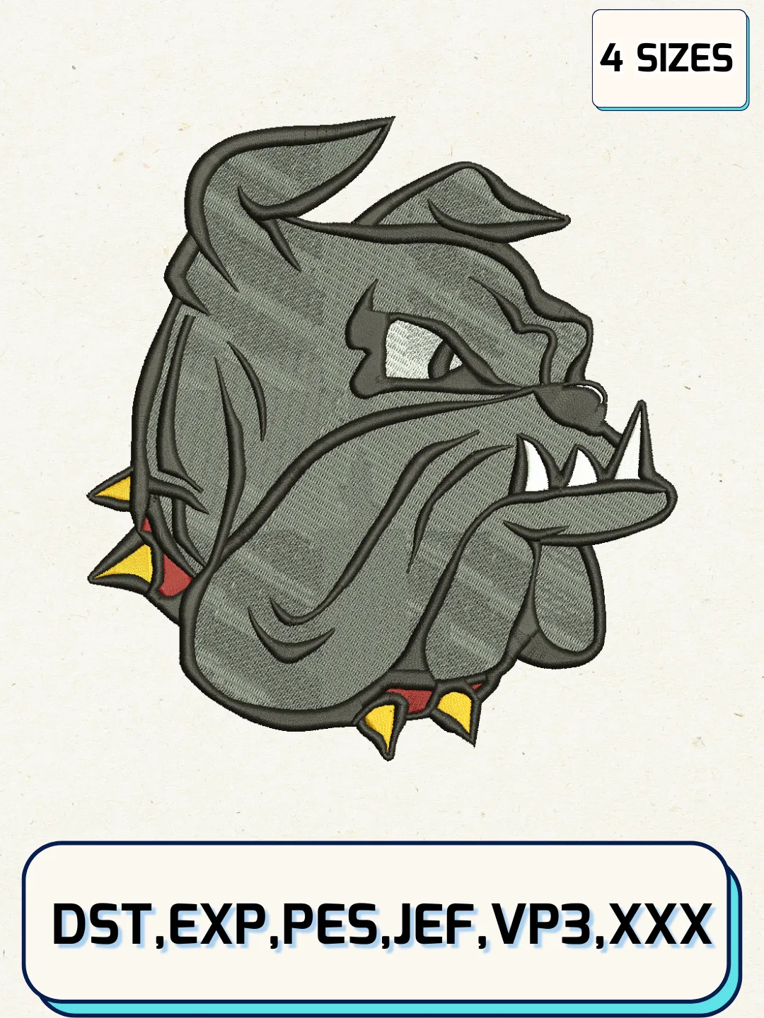 Minnesota-Duluth Bulldogs Logos Embroidery Design Files, NCAA Logos Embroidery Designs, Machine Embroidery Files, 4 Sizes