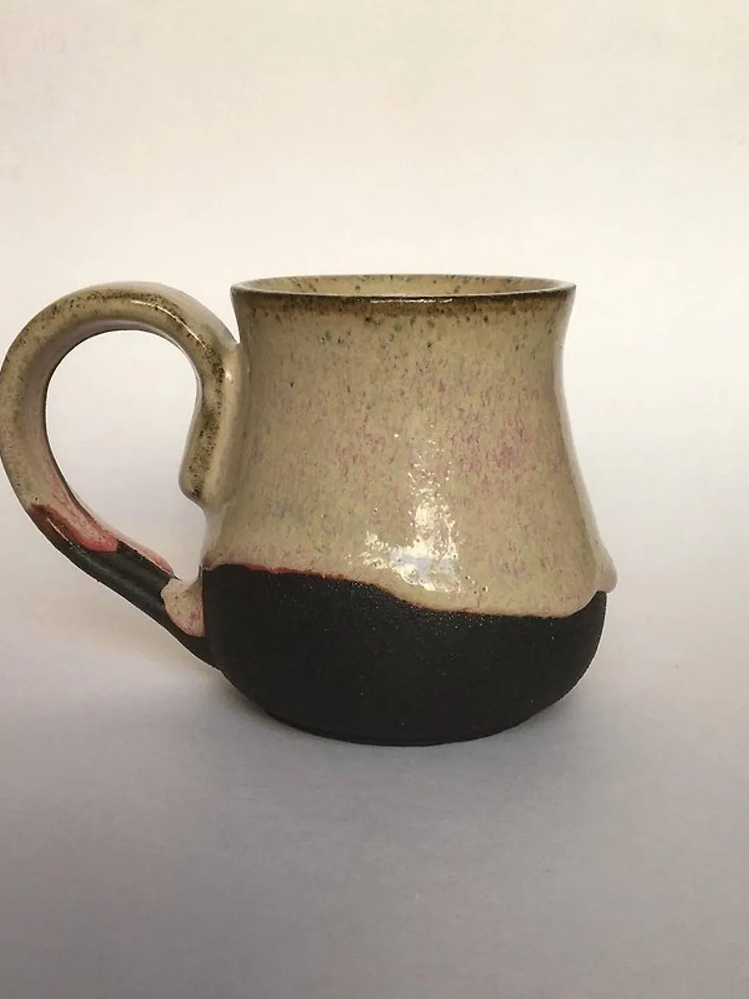 Rose, vanilla and black glazed stoneware mug