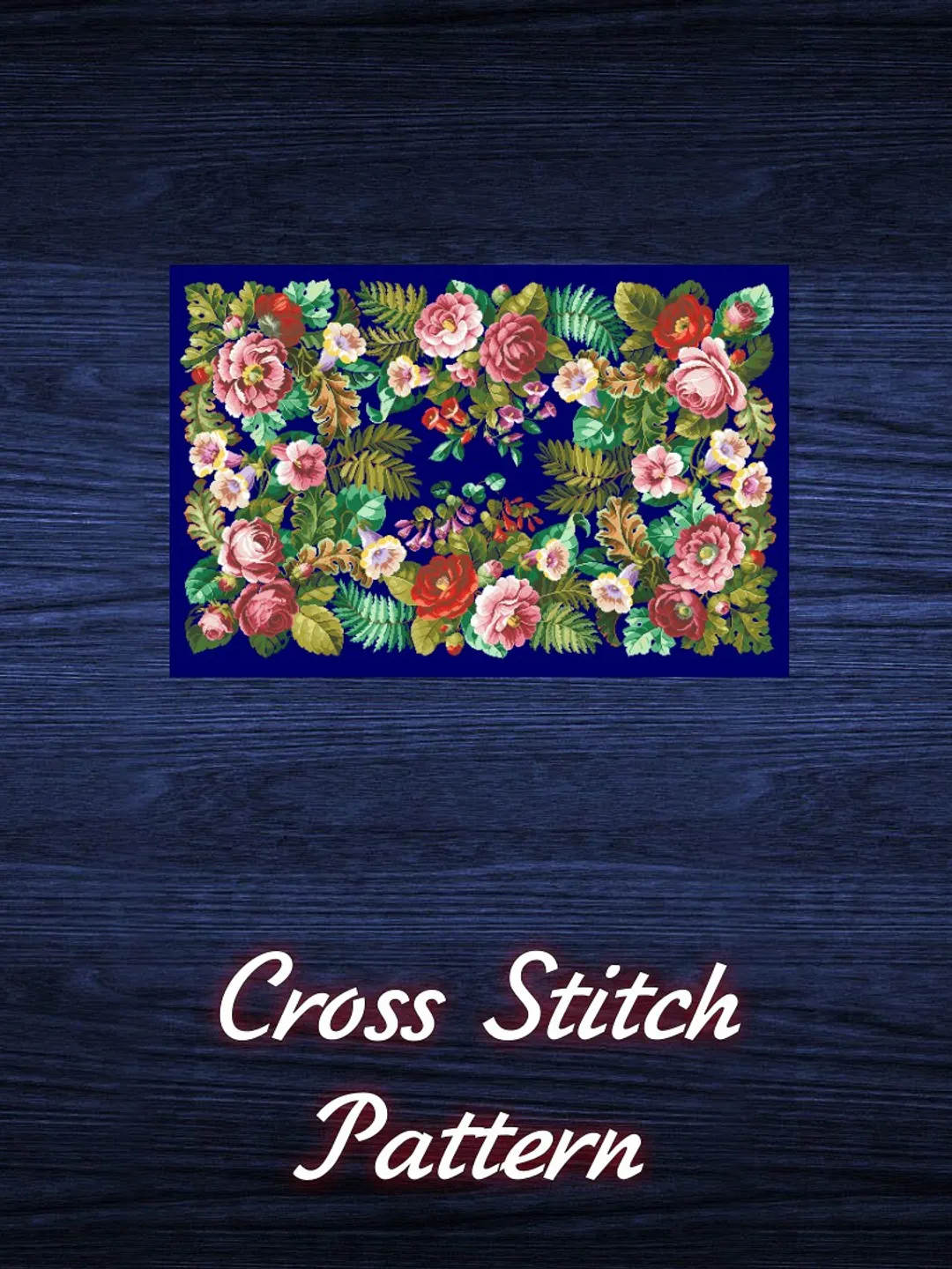 Antique Cross Stitch Pattern Floral Rug Digital Download PDF