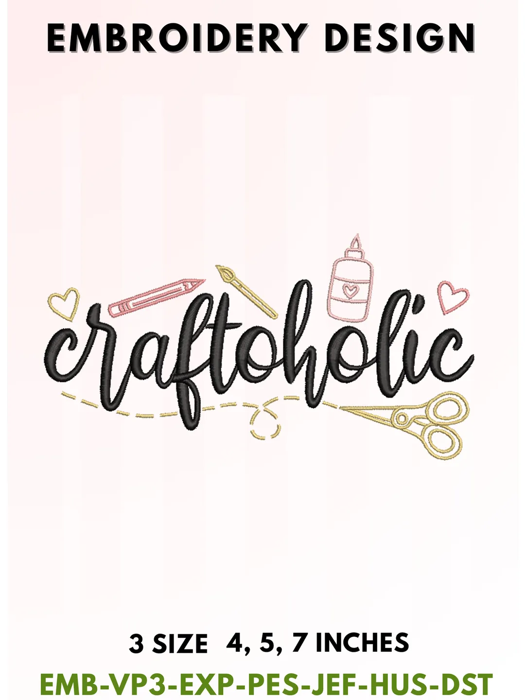 Craftholic Embroidery Design, Crafting Tools Machine Pattern, Sewing and Art Supplies Embroidery, 3 Sizes