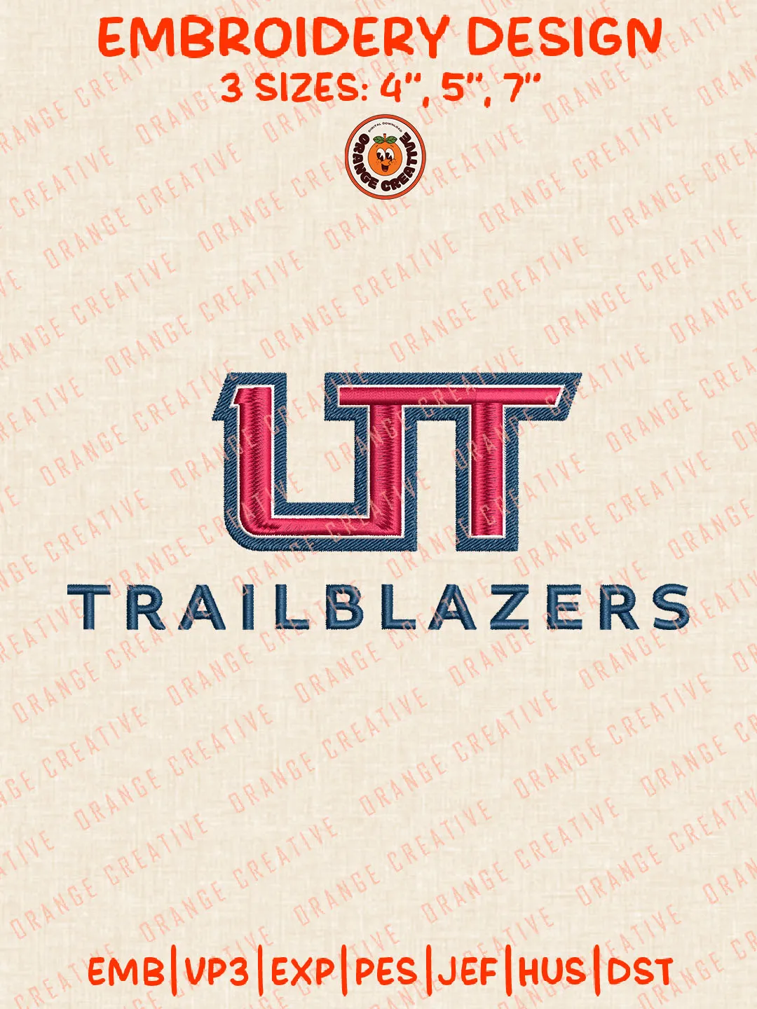 UT Trailblazers Wordmark Logo Embroidery Files, NCAA Utah Tech Trailblazers Team Embroidery Designs, Football Team Machine Embroidery Files, NCAA Utah Tech Trailblazers Machine Embroidery, Digital Download