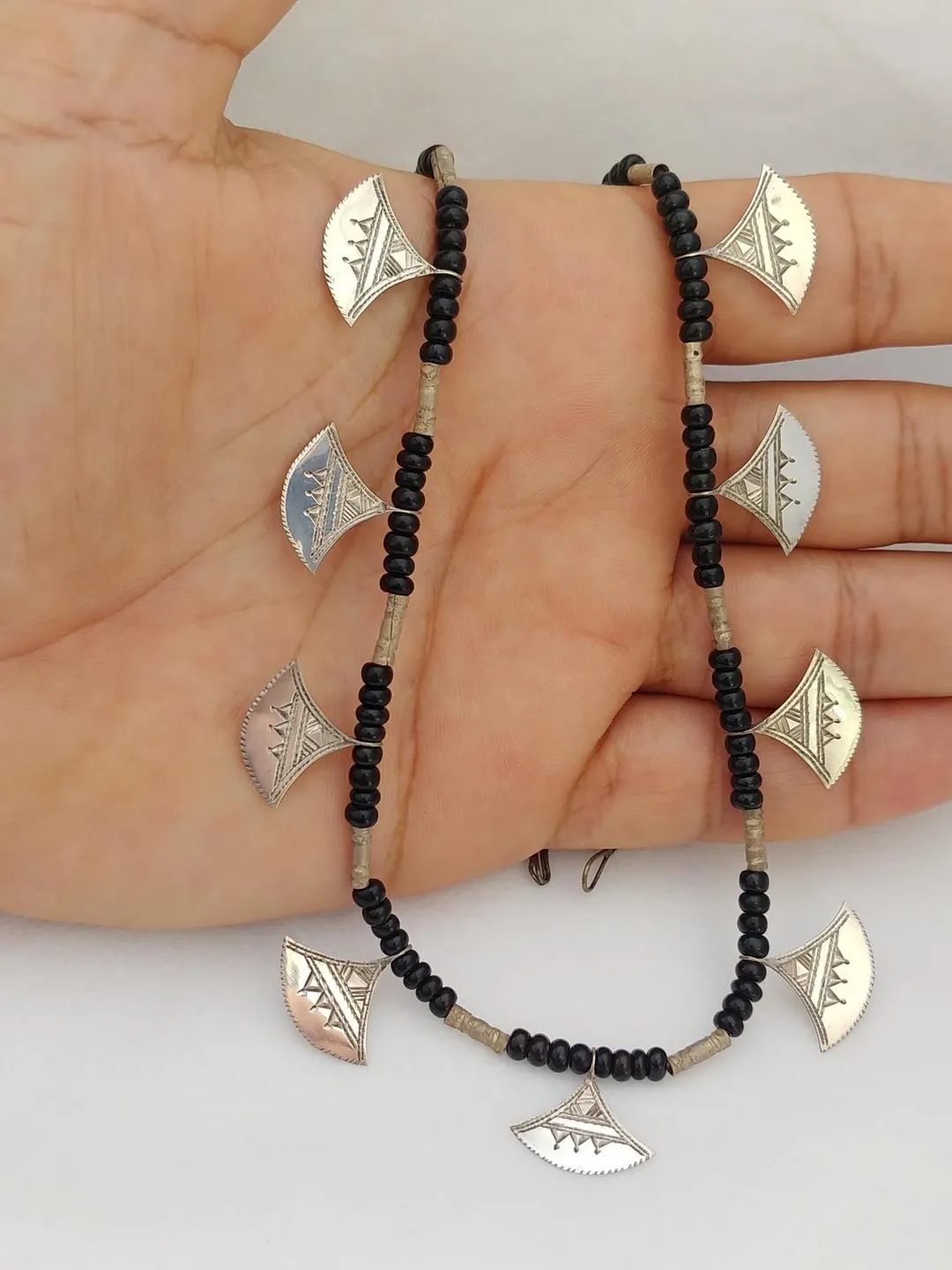 Vintage Tuareg Necklace Sterling Silver: Moroccan Pendant Berber