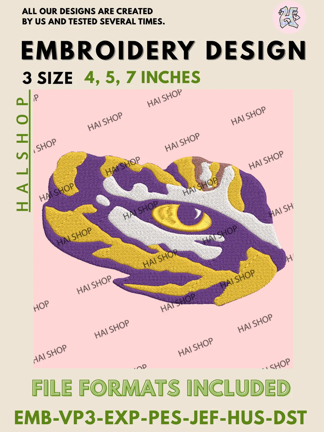 LSU Tigers NCAA Mascot Logo Machine Embroidery Design Files ...