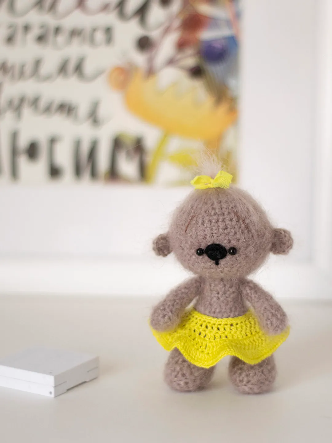 Cute crochet teddy bear gift for lovers of these animals, smal stuffed teddy bear plush toy, handmade gift for girl