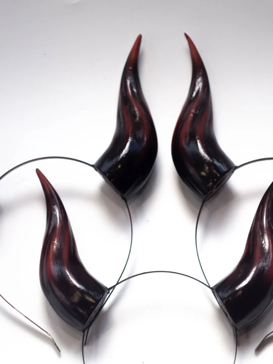 Pack of 3 Small Devil Horns, Lightweight 3d Printed Headset Accessories, Fantasy Cosplay Red Horns for Halloween, Three Pairs of Horns