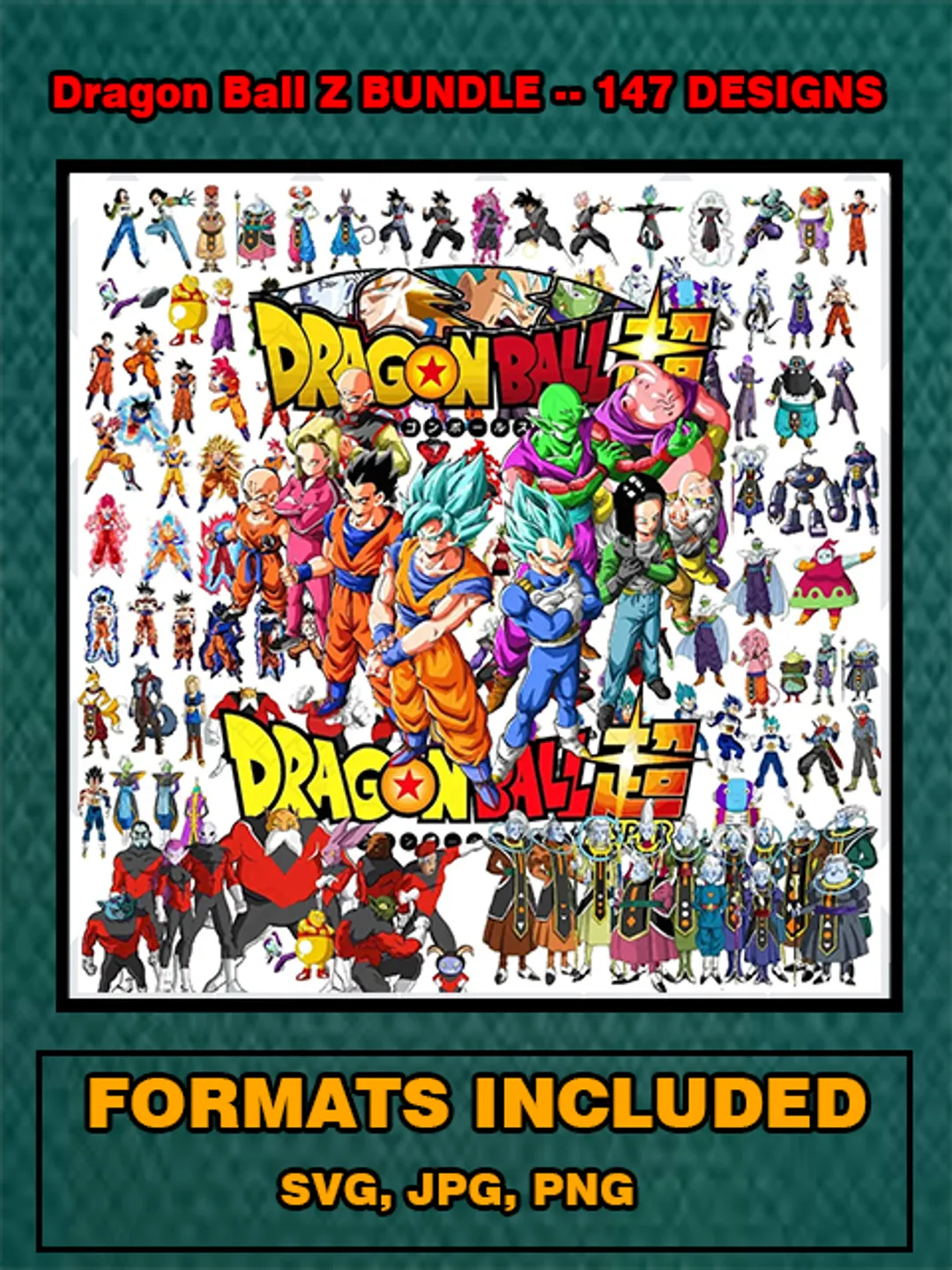 Goku Profile Silhouette SVG for Dragon Ball Z Streetwear Fans
