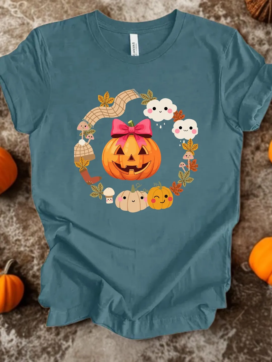 Cute Pumpkin in Frame T-Shirt | Fall Aesthetic Shirt | Cozy Autumn Pumpkin Tee | Halloween Gift Idea