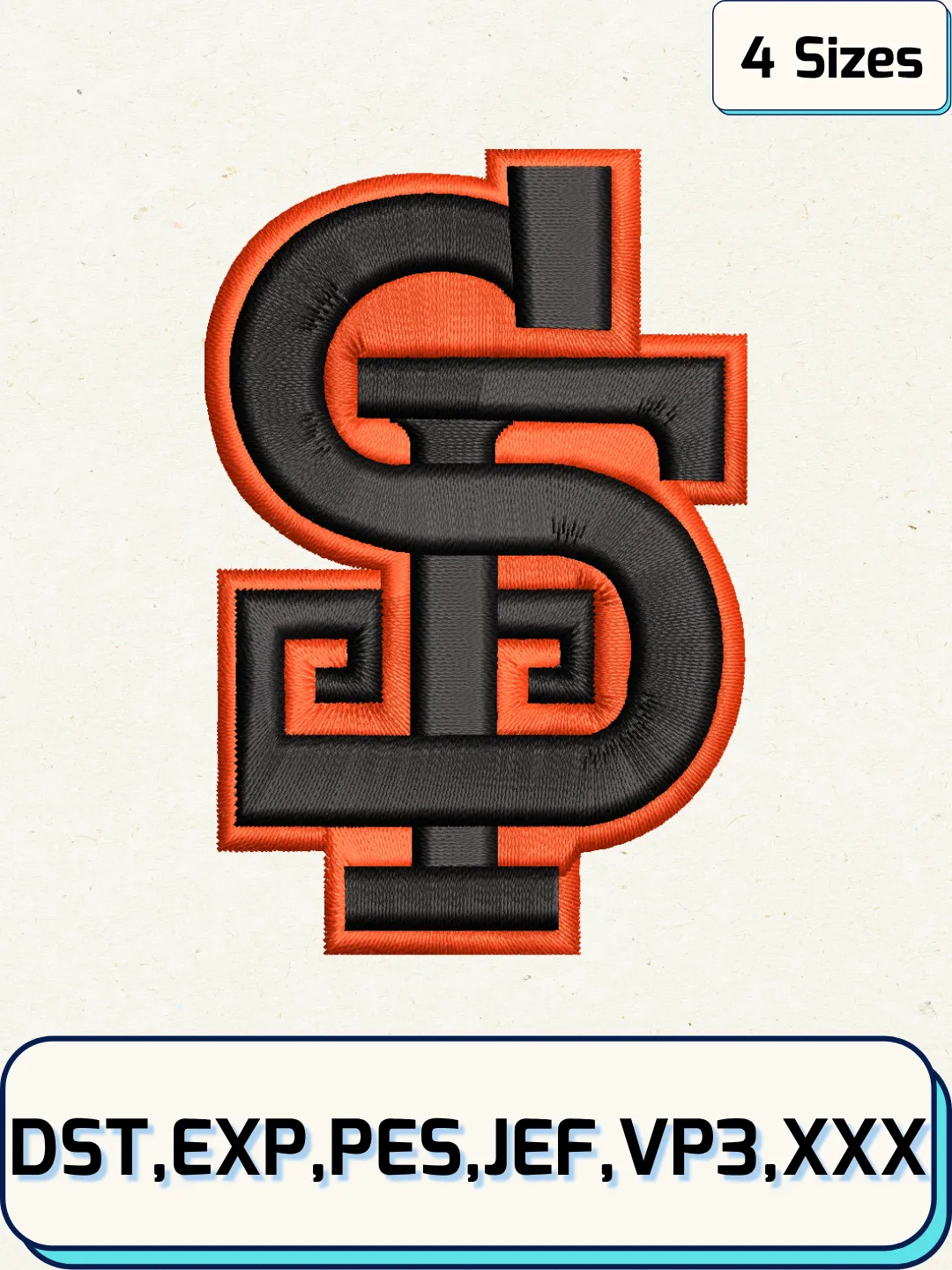 Giants Baseball Embroidery Design – Machine Embroidery File- 4 Sizes
