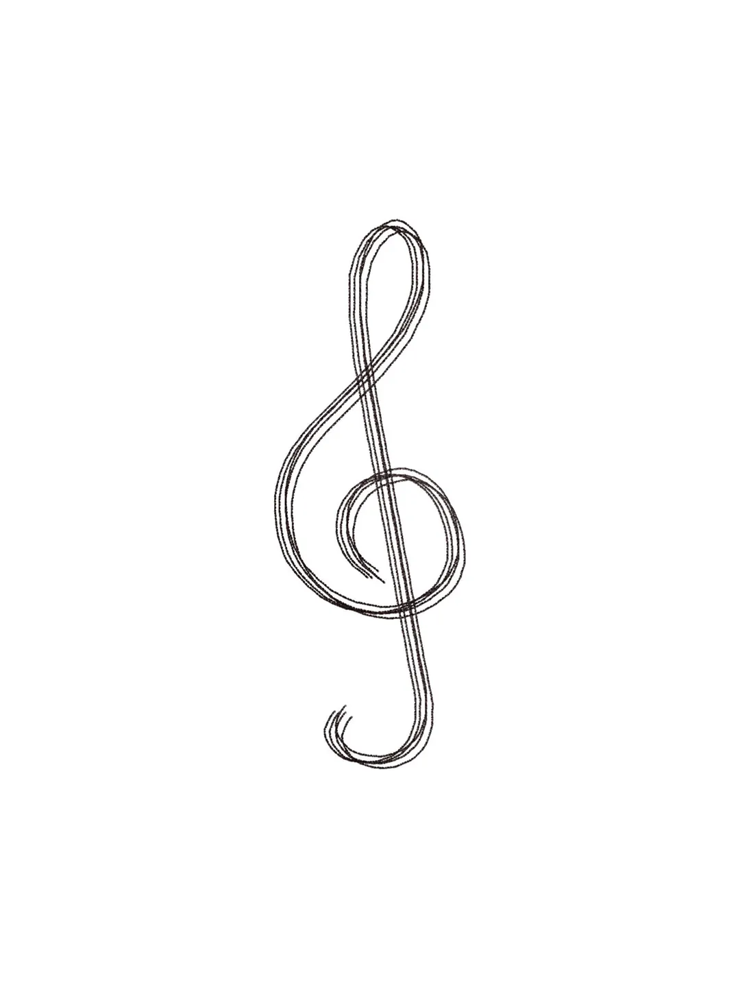 Treble Clef scribble stitch embroidery design,Treble Clef embroidery design,Fun embroidery design,INSTANT DOWNLOAD-1367