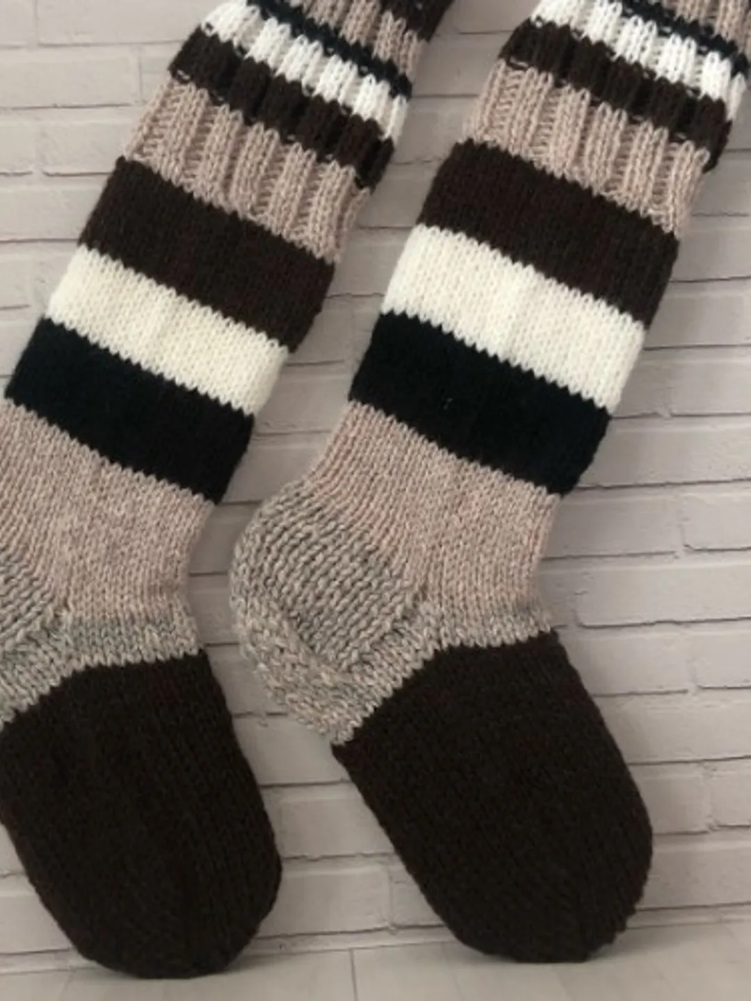 Warming Knee Socks Knitted Handmade