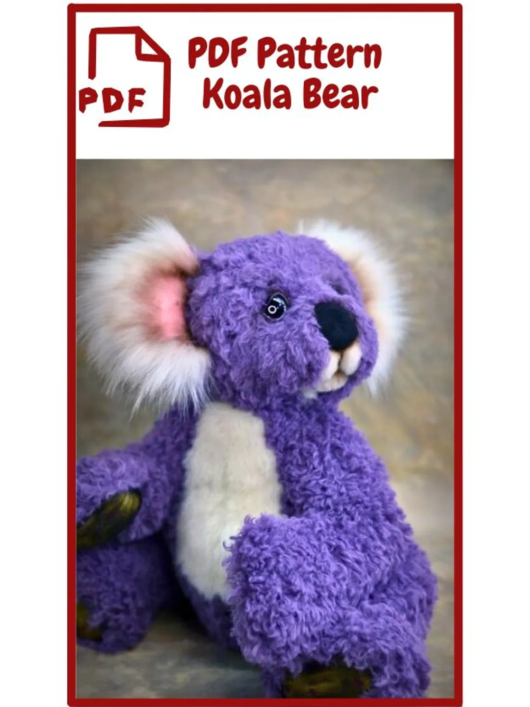 Koala Bear Sewing Pattern - Stuffed Koala , Plush Koala , Toy Koala , Downloadable Pattern, Sewing Tutorial, Plush Koala Bear