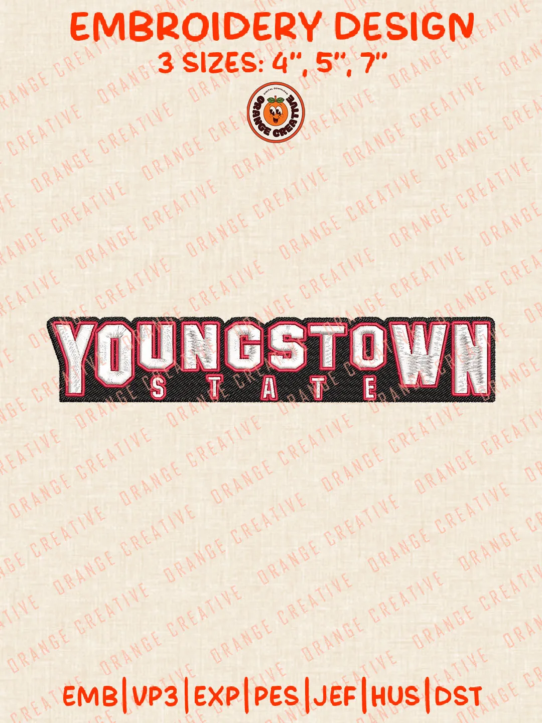 NCAA Youngstown State Wordmark Logo Embroidery Files, NCAA Youngstown State Penguins Team Embroidery Designs, Youngstown State Penguins Football Team Machine Embroidery Files, NCAA Machine Embroidery, Digital Download