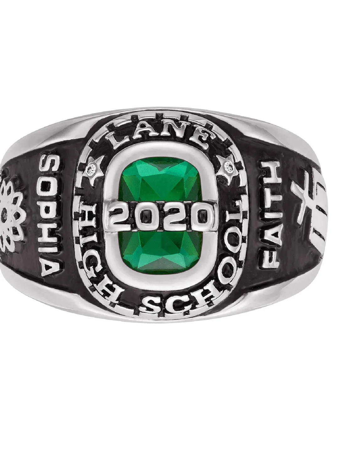Custom Sterling Silver Senior High School Class Ring | Graduation Gift