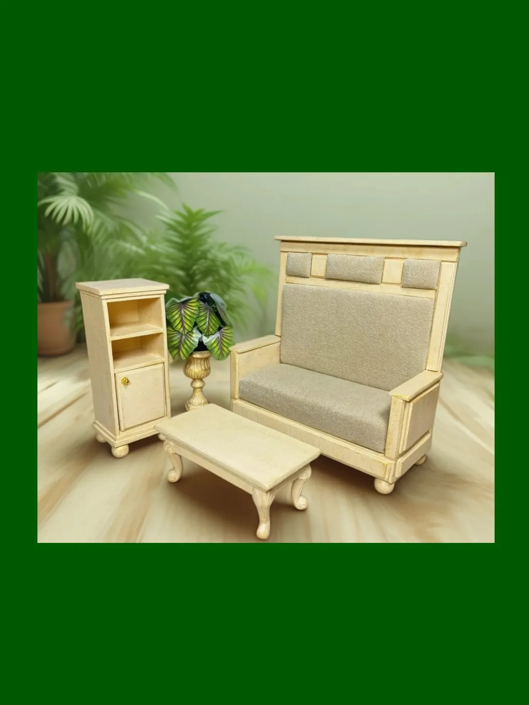 Furniture for dollhouse. Sofa for doll. 1:12. Handmade. Dollhouse miniature.