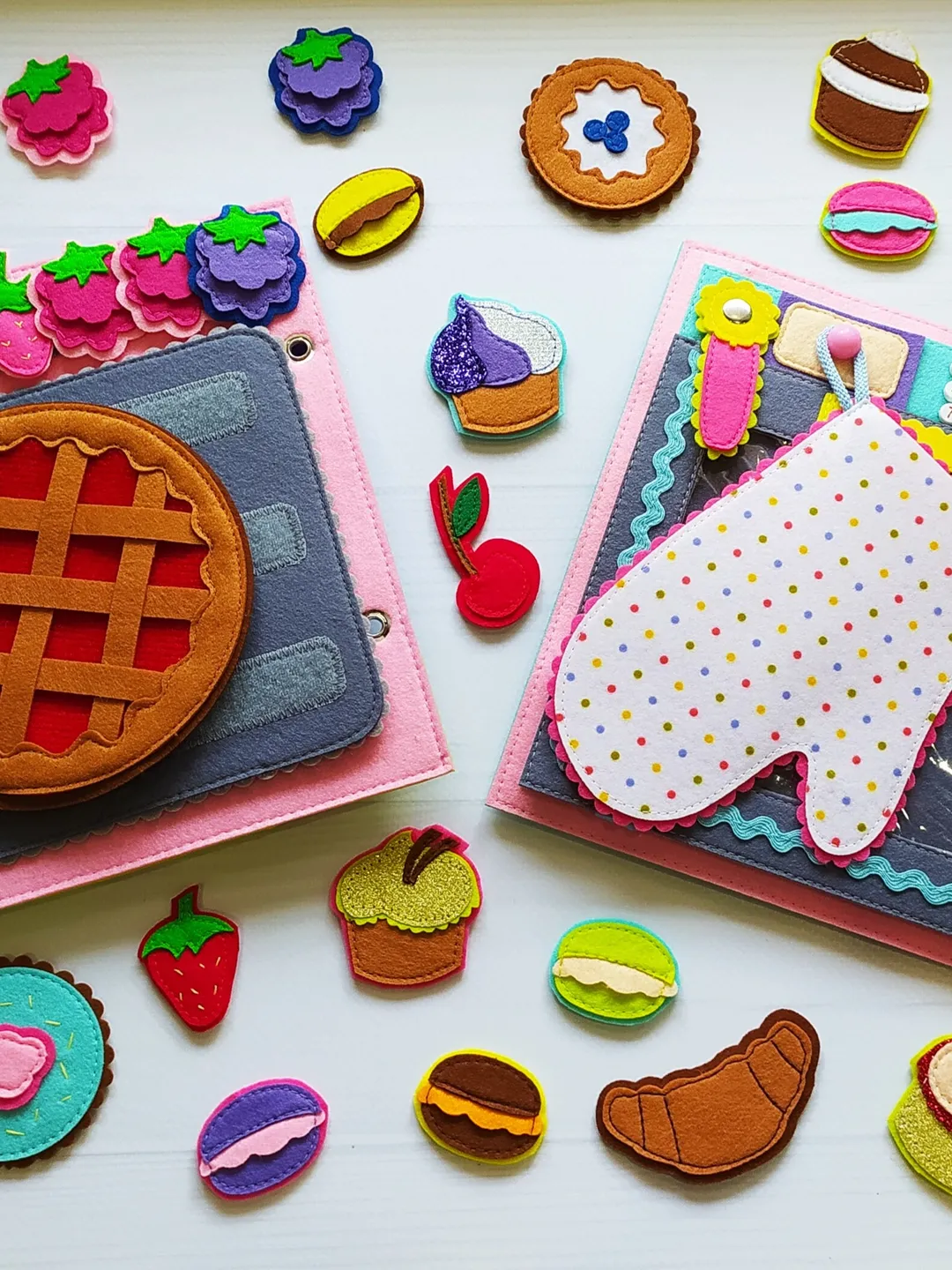 Kitchen Quiet book Pattern , Cooking Felt book pattern pdf, Soft sensory book template, Busy book sewing ideas for girl 2, 3, 4 year old