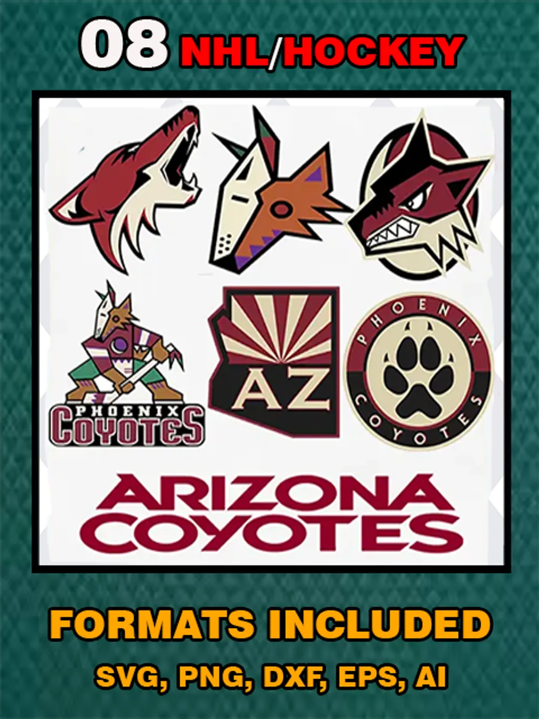 08 Arizona Coyotes SVG bundle, American hockey SVG Files for Cricut ...